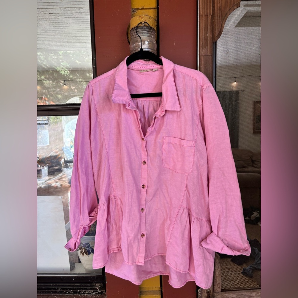 Holding Horses Pink Linen Shirt